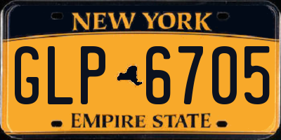 NY license plate GLP6705