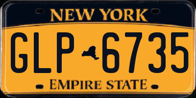NY license plate GLP6735