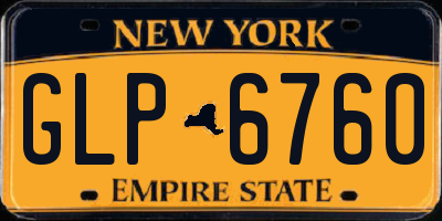 NY license plate GLP6760