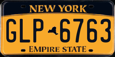 NY license plate GLP6763