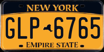 NY license plate GLP6765
