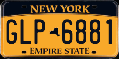 NY license plate GLP6881