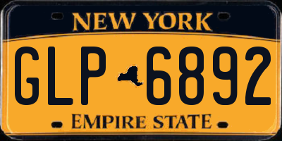 NY license plate GLP6892