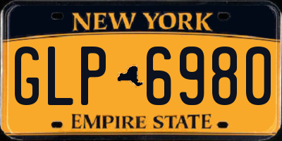 NY license plate GLP6980
