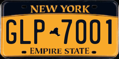 NY license plate GLP7001