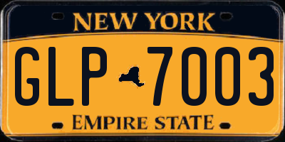 NY license plate GLP7003
