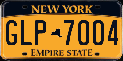 NY license plate GLP7004