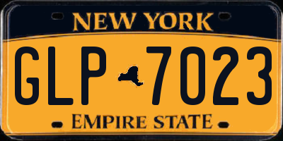 NY license plate GLP7023