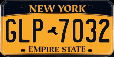 NY license plate GLP7032