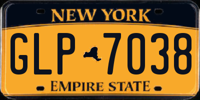 NY license plate GLP7038