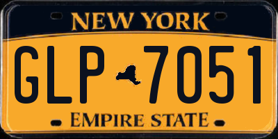 NY license plate GLP7051