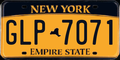 NY license plate GLP7071