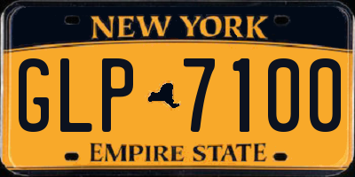 NY license plate GLP7100