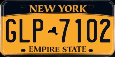 NY license plate GLP7102