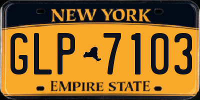 NY license plate GLP7103