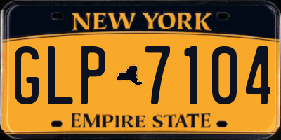 NY license plate GLP7104