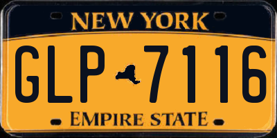 NY license plate GLP7116