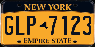 NY license plate GLP7123