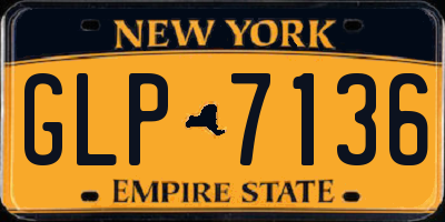 NY license plate GLP7136