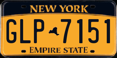 NY license plate GLP7151