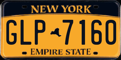 NY license plate GLP7160