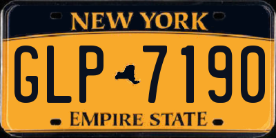 NY license plate GLP7190