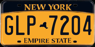 NY license plate GLP7204