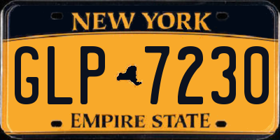 NY license plate GLP7230