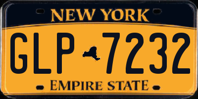 NY license plate GLP7232