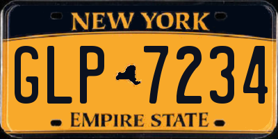 NY license plate GLP7234