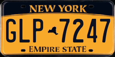 NY license plate GLP7247