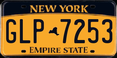 NY license plate GLP7253