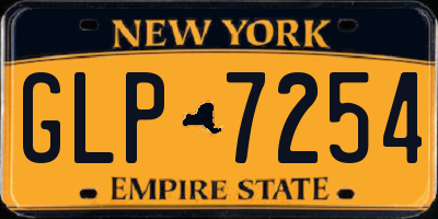 NY license plate GLP7254