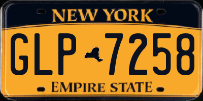 NY license plate GLP7258