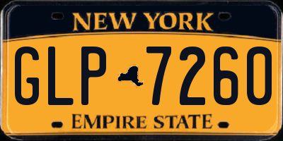 NY license plate GLP7260