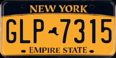NY license plate GLP7315