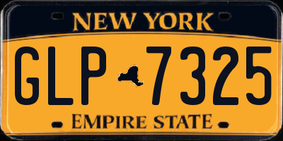 NY license plate GLP7325