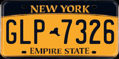 NY license plate GLP7326