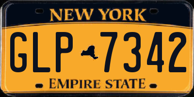 NY license plate GLP7342