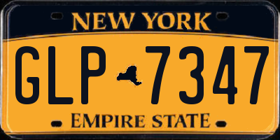 NY license plate GLP7347