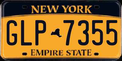 NY license plate GLP7355