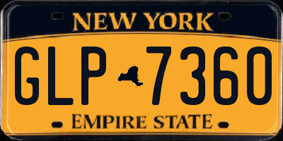 NY license plate GLP7360