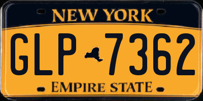 NY license plate GLP7362