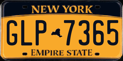 NY license plate GLP7365