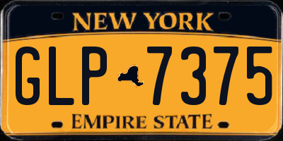 NY license plate GLP7375