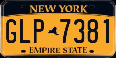 NY license plate GLP7381