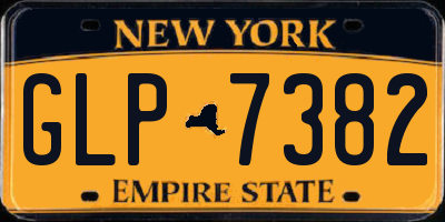 NY license plate GLP7382