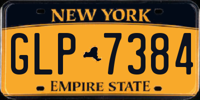 NY license plate GLP7384