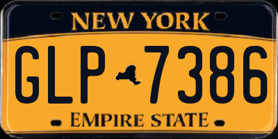 NY license plate GLP7386