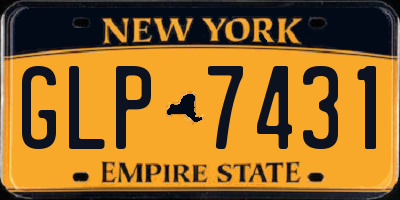 NY license plate GLP7431